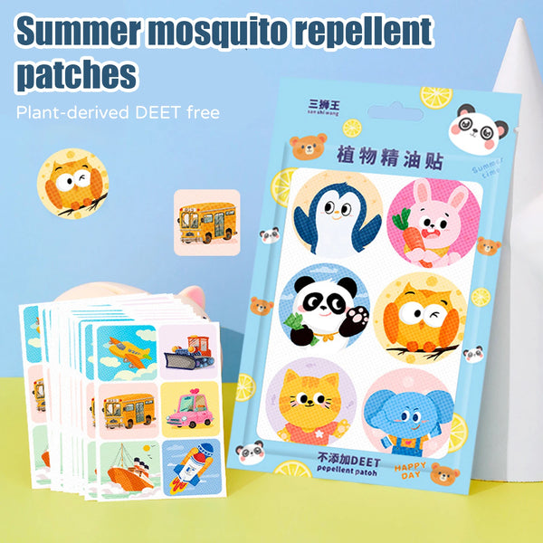 36Pcs one bag, plant formula summer cartoon anti-mosquito sticker,