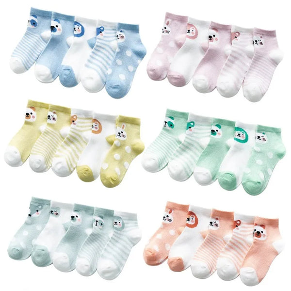 5Pairs/lot 0-24M Infant Baby Socks Baby Socks for Boys Girls Cotton