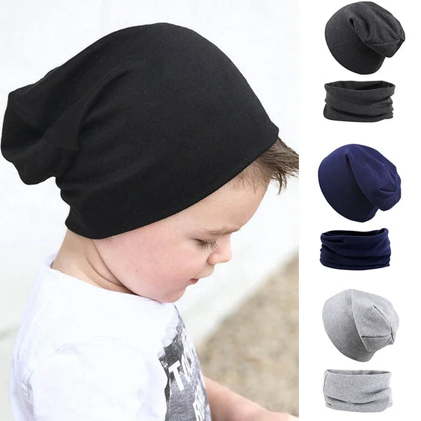 2pcs New Baby Hat Scarf Set Boys Girls Hip Hop Cap Autumn Winter Soft