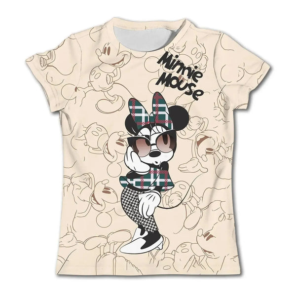 Disney Kawaii Minnie Mouse T-shirts 3-14 Ys Girls T Shirt Kids Girl