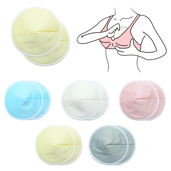 2pcs Organic Bamboo Viscose Nursing Breast Pads Washable Breastfeeding