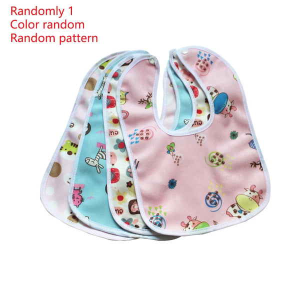 Cute random cartoon pattern baby button saliva towel, crystal velvet