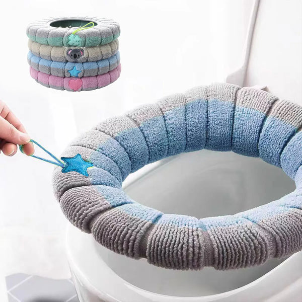 Knitted Warm Toilet Cover with Carry Handle Four Seasons Thickened