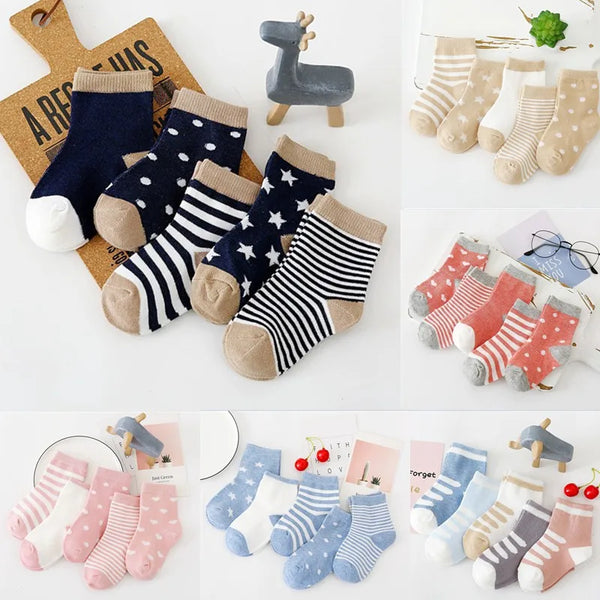 5Pairs Baby Socks Cotton Spring Autumn Cartoon Animal Children's Sock