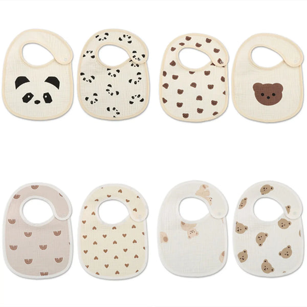 2pcs cotton waterproof baby bibs four seasons baby bibs newborn burp