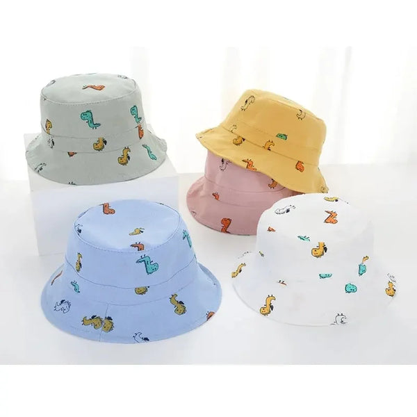 Cartoon Giraffe Print Baby Bucket Hat Children Casual Panama Cap Kids