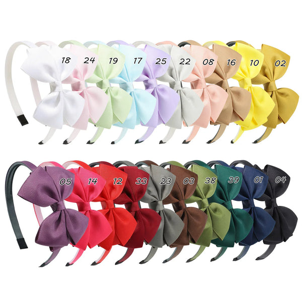 20 colors Cute Bowknot Hair Band For Baby Ribbon Handmade Hair Bows