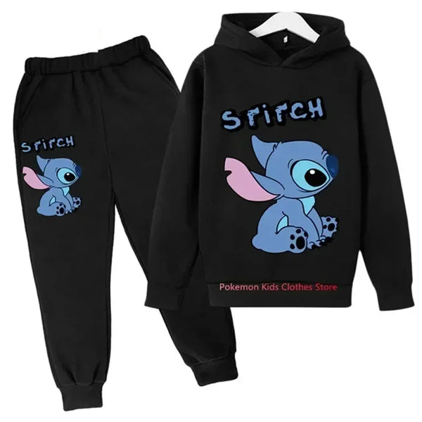 2pcs Set Clothing Stitch Hoodie Kids Children Casual Long-sleeves