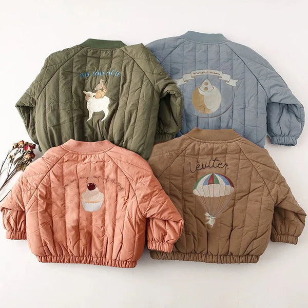 Toddler Baby Boy Girl Jackets Winter Autumn Long Sleeve Embroidery