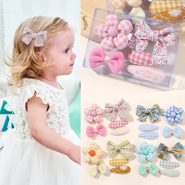 5/7pcs Baby Girl Hair Clips Set Cute Floral Bow Bunny Princess Hairpin