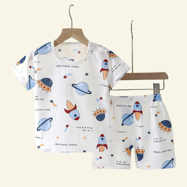 Popular in SummCottonSafe Baby Children Clothes  Set Cute Cartoon