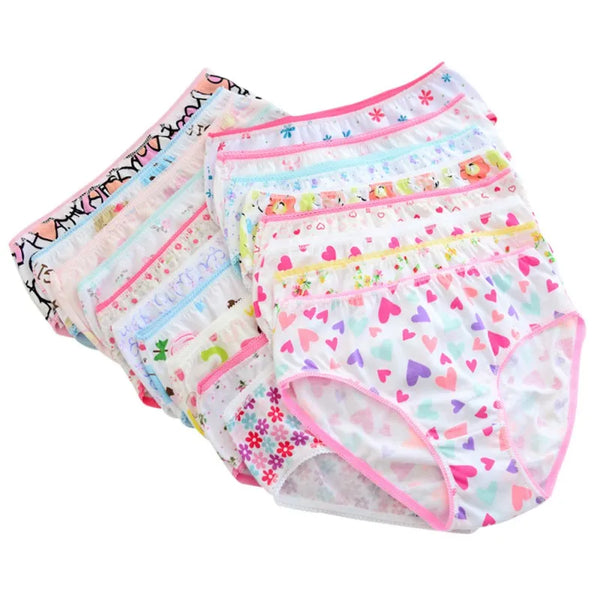 6PCS/Lot Kids Underwear Baby Girls Panties Cotton Floral Print