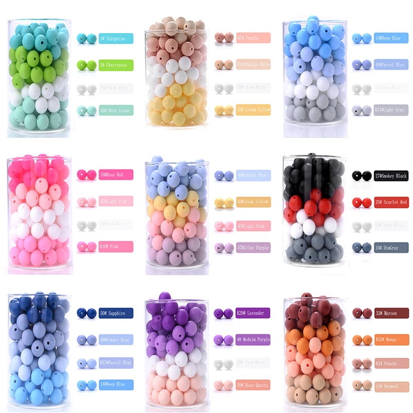 50Pcs/Lot 12mm Baby Teether Silicone Beads Round Silicone Bead