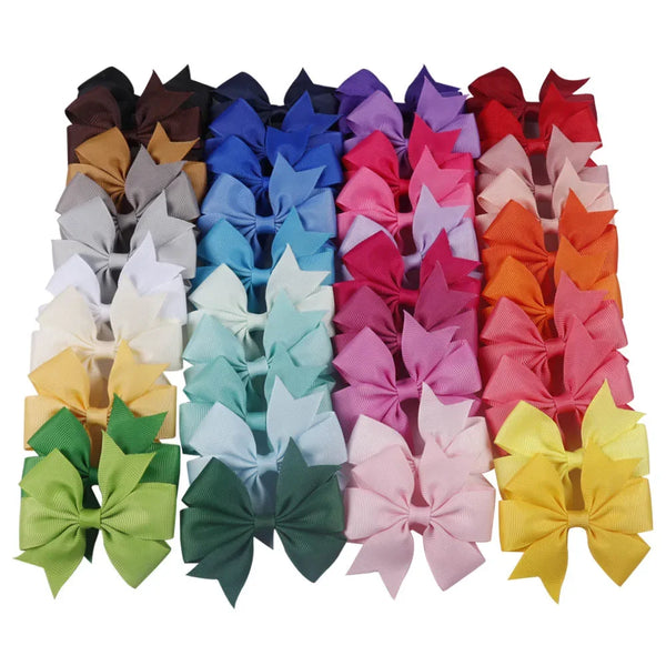 20pcs/lot Baby Girls Ribbon Bow Clips Hairpins Alligator Metal Hair