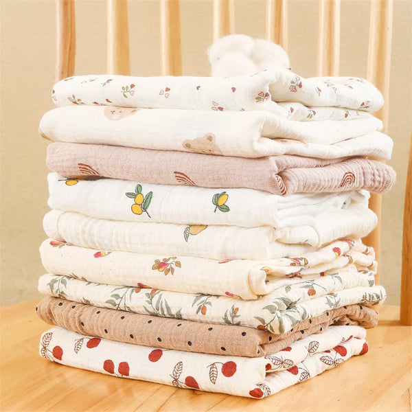 80X65cm Muslin Squares Baby Swaddle Blanket Newborn Diaper Bedding