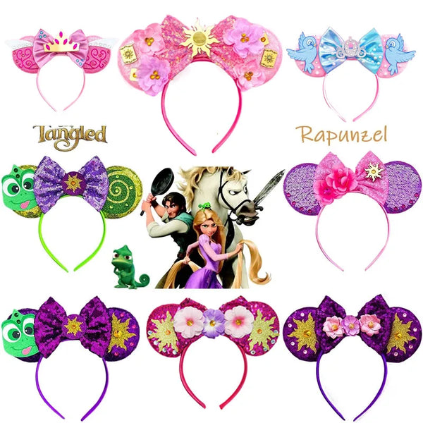 Mickey Mouse Rapunzel Hair Accessories Women Sun Flower Ears Headbands