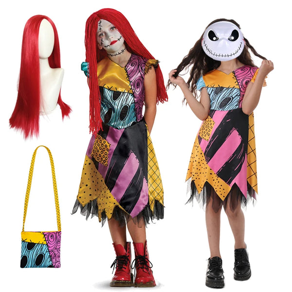 The Nightmare Before Christmas Horro Sally Cosplay Costume Baby Girls