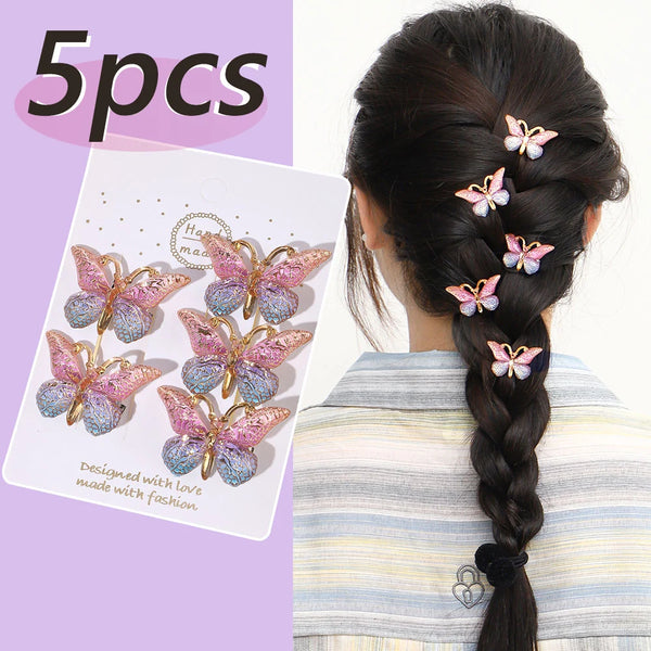 5PCS Sweet Stereoscopic Color Gradient Cute Baby Hairpins Kids Hair