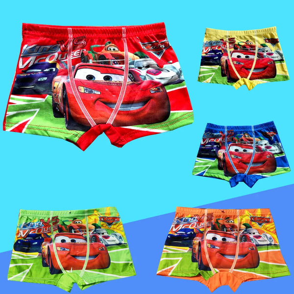 2pcs New Children's Underwear Boxers Kids Car Cartoon McQueen Boys