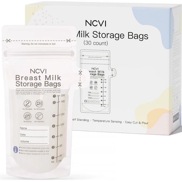 NCVI Breastmilk Storage Bags, 200ml Milk Freezer Bags for