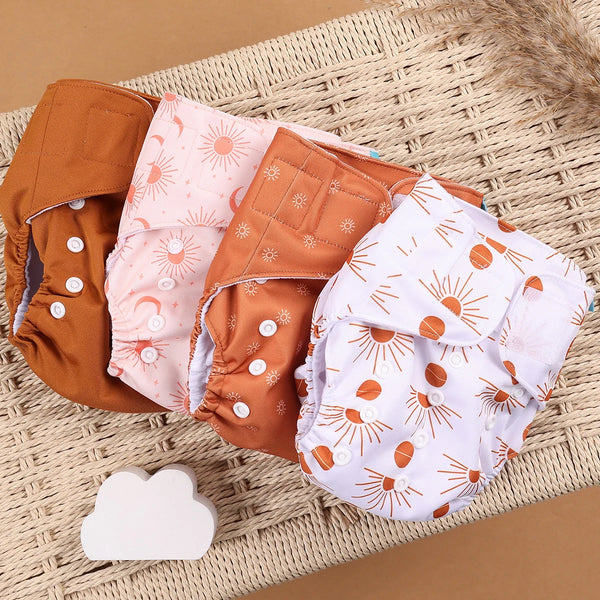 Happyflute 4Pcs/Set Eco-Friendly Cloth Diaper Ecological Reusable Baby