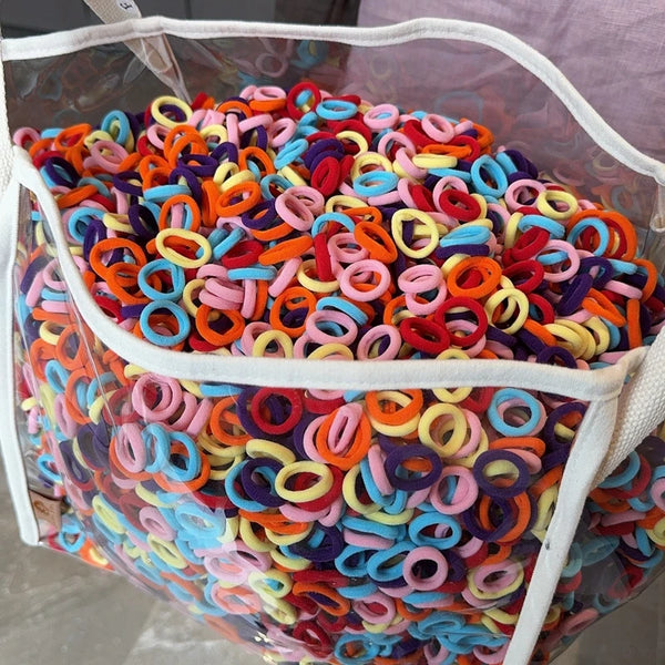 50Pcs/bag Colorful Basic Nylon Ealstic Hair Ties for Girls Ponytail