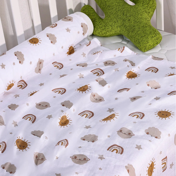 120x110cm Bamboo Cotton Baby Muslin Swaddle Blanket Cute Soft Print