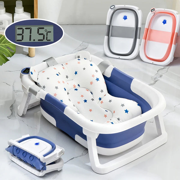 Real-time Temperature Silicone Baby Take A Bath Bathtub Non-Slip Foot