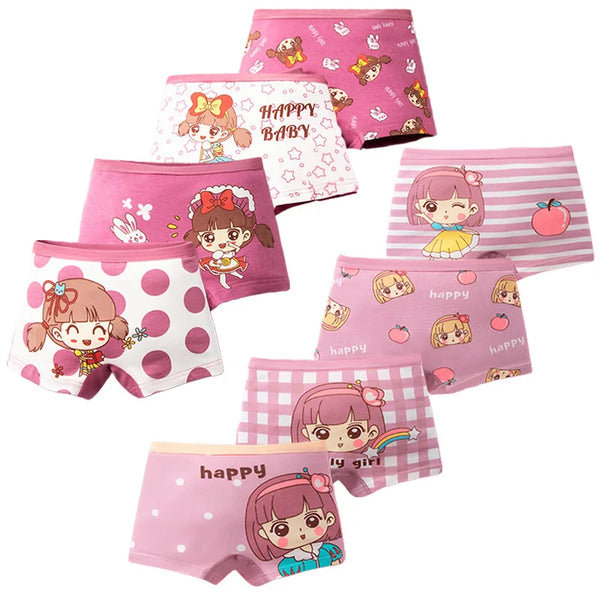 Multipack Girls Panties Lovely Character Pattern Cartoon Girls Boxer