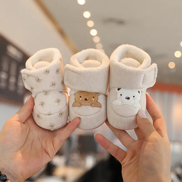 Winter New Cute Cartoon Baby Booties Boy Girl Boots Cotton Soft-Sole