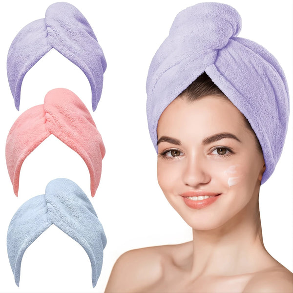 1pc Hair Drying Cap,Super Absorbent Microfiber Fleece Shower Cap,