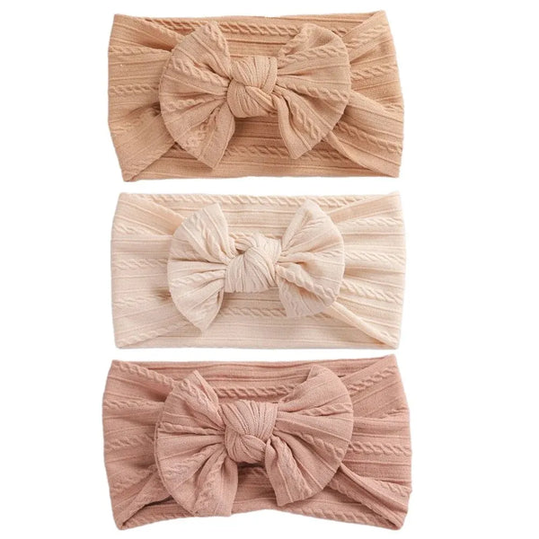 3Pcs/Set Cute Bowknot Baby Headband Turban Soft Elastic Baby Girls