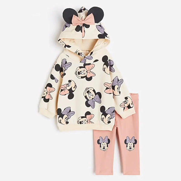 Spring Little Girl Minnie Mouse Princess Hoodie Set Fall Girls Toddler