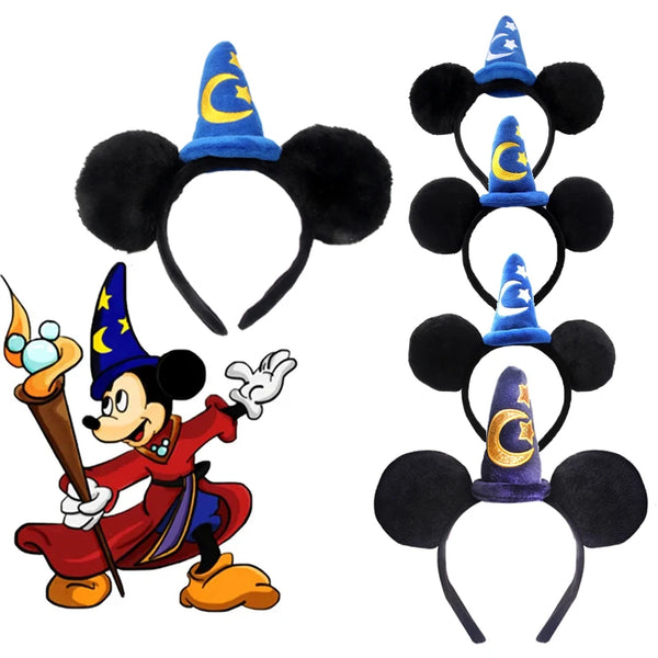 Mickey Mouse Ear Headhand Cartoon Embroidery Magic Hat Headband