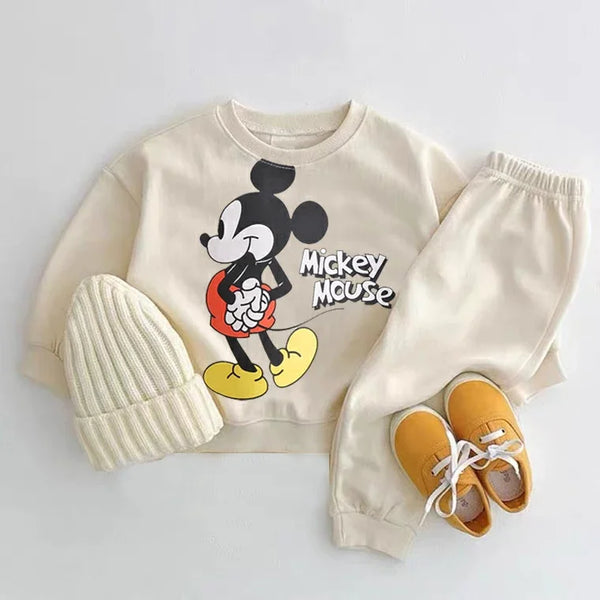 Mickey Mouse Printed Sweatshirts Sets Child New Style O-neck Hoodies