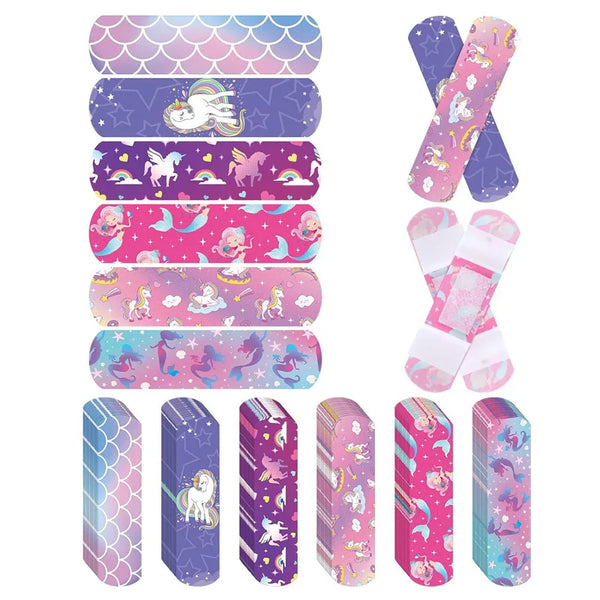 60pcs/set PE Cartoon Mermaid Horse Band Aid for Children Girls Kawaii