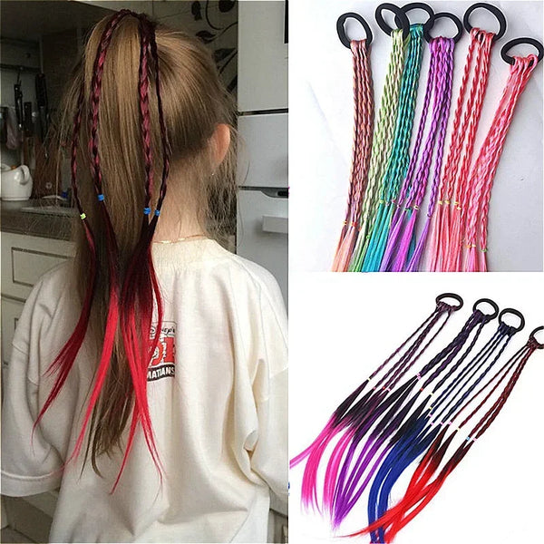 1pcs New Simple Kid Elastic Hair Band Rubber Hair Accessories Kids Wig