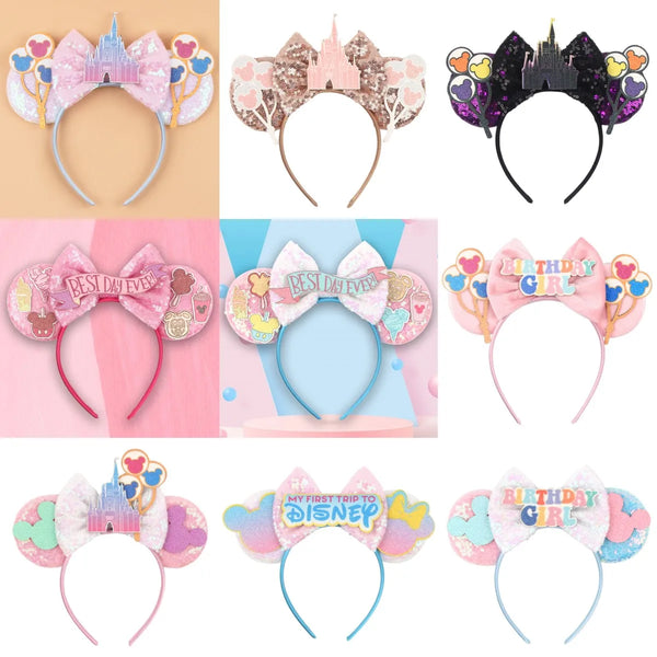 Disney Castle Christmas Mickey Hair Hoops Birthday Party Children's