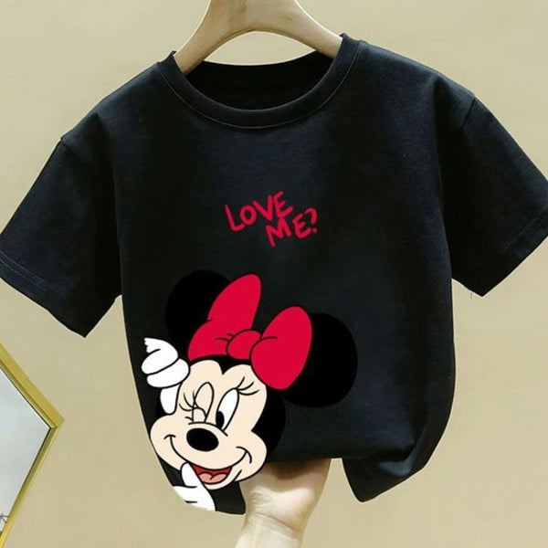 Minnie Printing T-shirt Babies Girls O-neck Bottoming Shirt Fashion