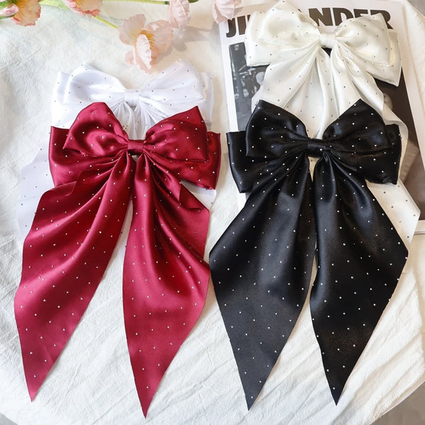 Woman Girls New Bowknot Streamer Hairpin Chiffon Ribbon Barrette Bow