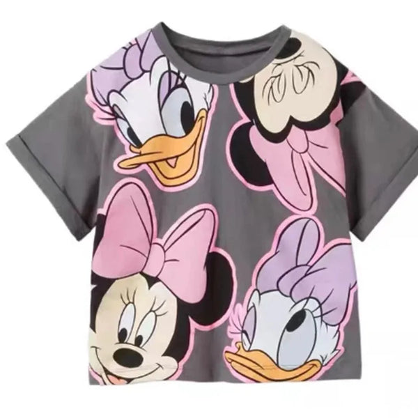 Minnie Print T-shirts For Girls New Summer Costume Short Sleeve Tees