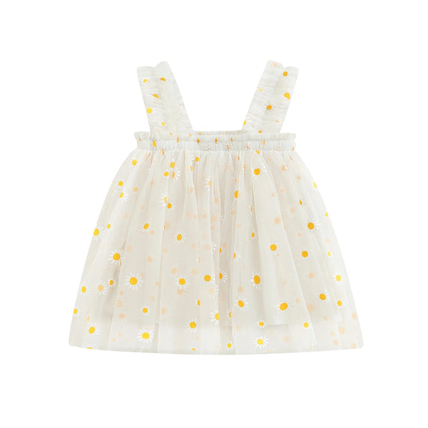 Tregren Toddler Girls Summer Sling Dress Sleeveless Daisy Print A-