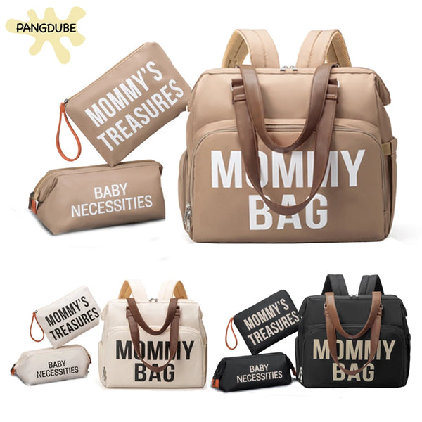 PANGDUBE 3pcs/set Mom Bag Large Capacity Diaper Bag Handbag Backpack