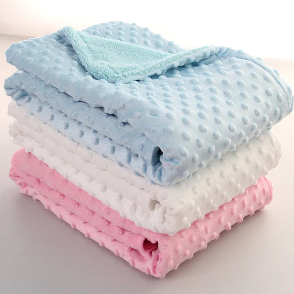 Spring Baby Blanket Warm Double Layer Swaddle Wrap Newborn Thermal