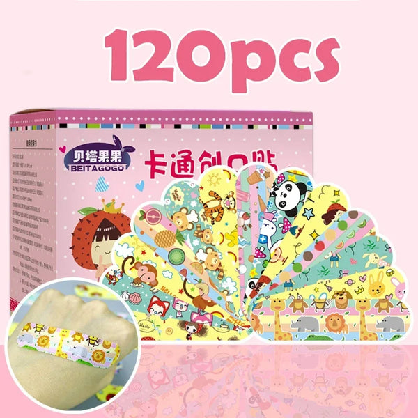 120pcs Cute Cartoon Medical Patch Waterproof Wound Adhesive Bandages