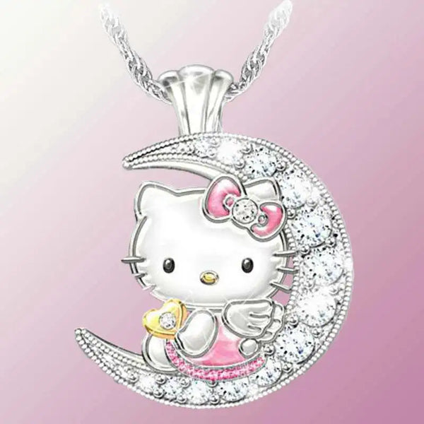 New Sanrio Hello Kitty Anime Alloy Cute Kawaii Creative Moon Style