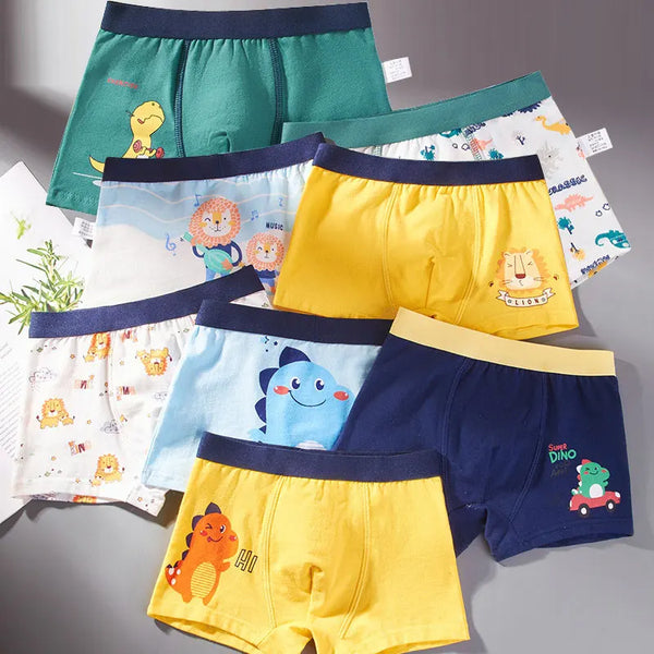 4pcs/Lot Boys Boxer Briefs Kids Cotton Underwear Baby Boy Underpants