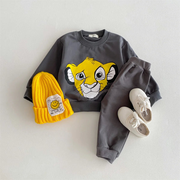 0-3 Age Cartoon Lion Baby Boy's Tracksuit Spring Loose Fashion