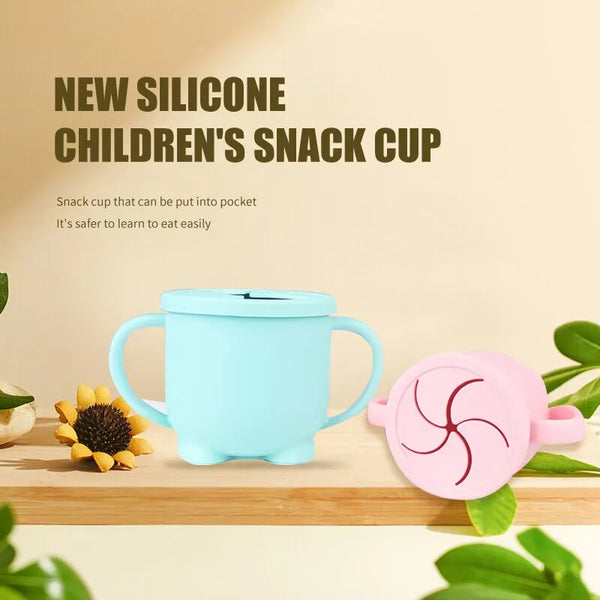 Silicone Baby Snack Cup Kids Solid Color Silicone Food Box Baby