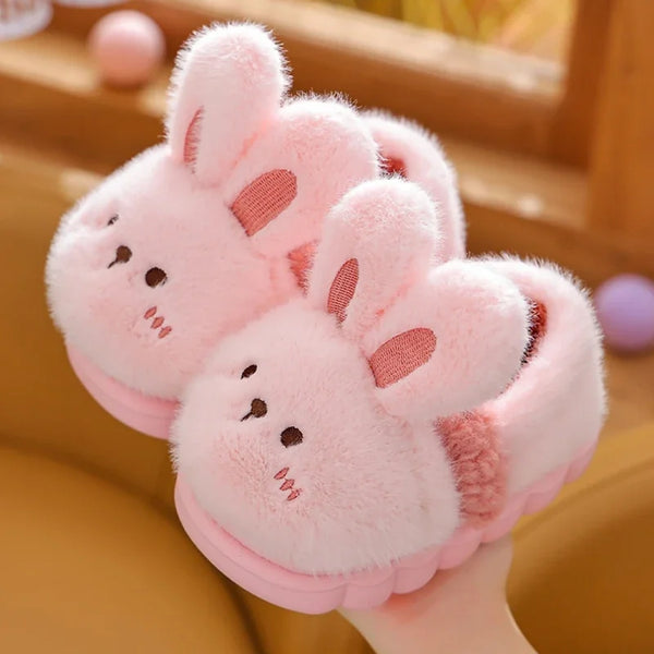 New Children's Cartoon Animals Heel Wrap Plush Slippers Soft Sole